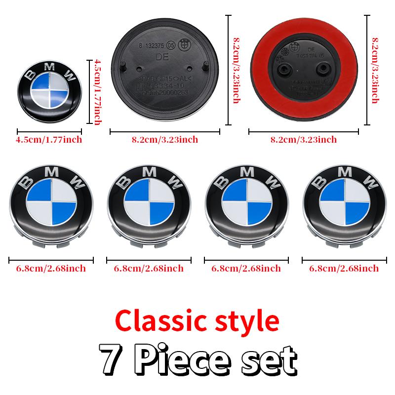 BBKD8 7PCS BMW Car Hood Front Rear Trunk Emblem Classic Blue White Badge For BMW E93 E87 G01 G20 X3 X5 F30 F20 E36 E46 E53 E90