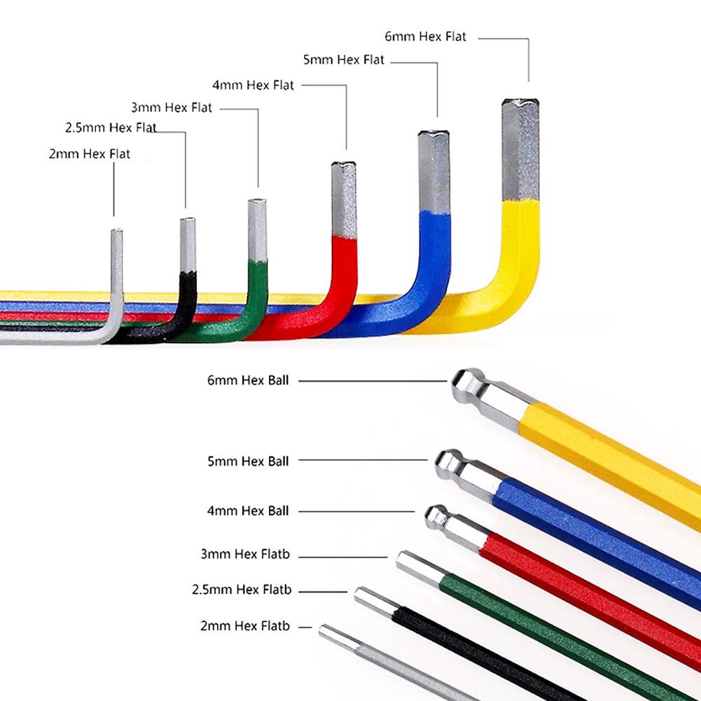 6PCS Aluminium Alloy Colorful Corrosion Resistance Bike Internal Hex Wrench Sets Bicycle Repair Tools