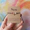 Bracelet Charms 12 Signes du Zodiaque en Pierre Naturelle pour Femmes Hommes Bracelet Tressé en Carton Lion Vierge Balance Cadeau Réglable