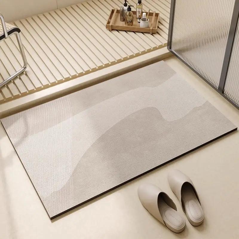Absorbent Diatom Mud Floor Mat Non-Slip Bath Rug Quick Drying Toilet Doormat Soft Bathroom Carpet for Shower