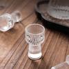 6pcs Sets Spirits Cup Transparent Small Wine Glass Exquisite Striped Wine Glass Baijiu Cup Household Drinking Cup Bar Drinkware
