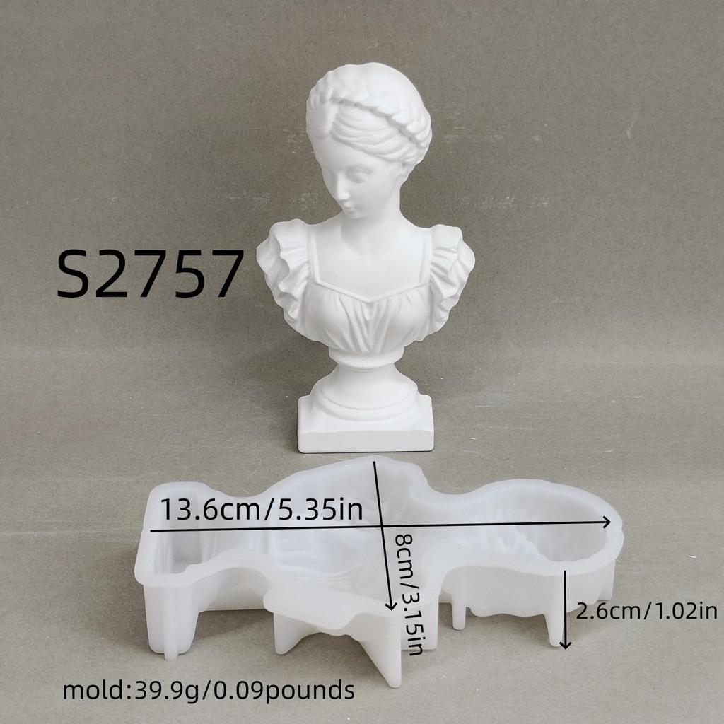 Classical Silicone Mold Flexible Home Decor Mold 3d Female Bust Mold Elegant For Home Decor Artistic Sculpture Aromatherapy