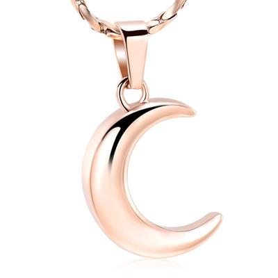 Crescent Moon Necklace for Ashes Pendant Cremation Jewelry Urn Memorial Necklace for 20mm Pet/Human Men/Women
