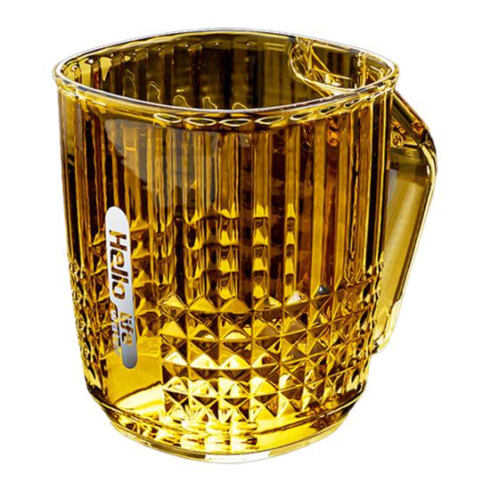 Mouthwash Cup Drop-Resistant Easy to Clean Transparent Bathroom Rinse Cup with Handle Bathroom Accessory