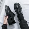 Cheap foreign trade leather shoes men's autumn British style dress business black platform brock wedding groom shoes