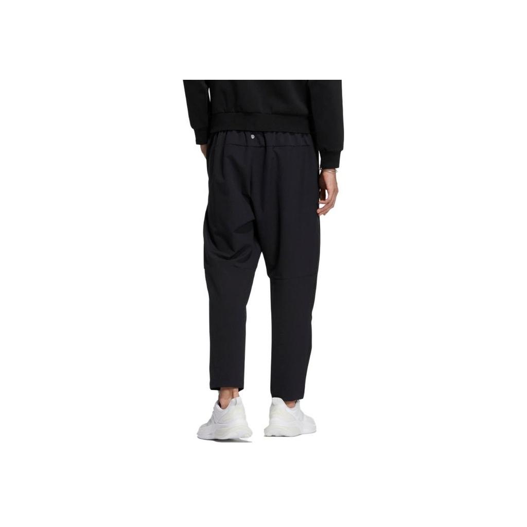 Adidas Logo Print Solid Sport Casual Pants Men Bottoms Black HY5841