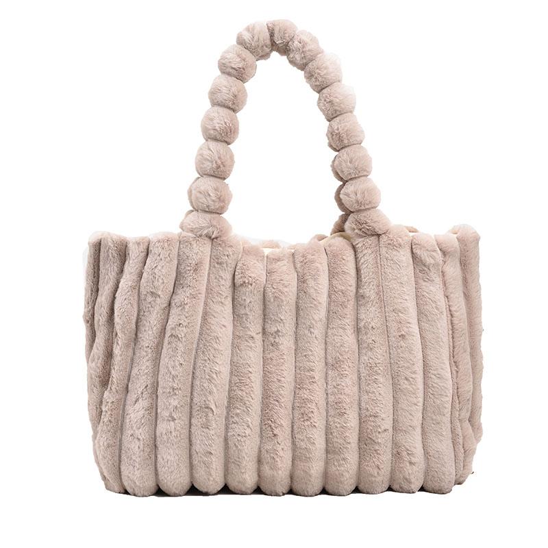 Autumn Winter New Collection Fashion Fur Velvet Bag Personality Simplicity Solid Color High Capacity Versatile Shoulder Bags
