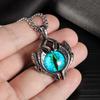 Vintage 316L Stainless Steel Demon Eye Pendant Necklaces For Men Women Punk Hip Hop Male Biker Jewelry Halloween Gifts