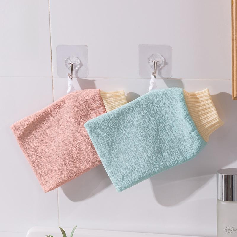 New Solid Color Nordic Bath Towel Exfoliating Glove Double-Sided Bathing Back Scrubber