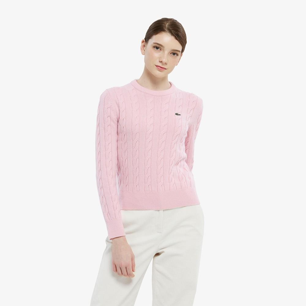 [lacoste] Women's Cable Crewneck Sweater AF083E-55NADY