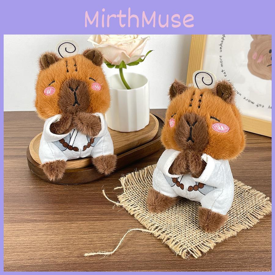Charming Capybara Stuffed Animal Keychain Cute And Fluffy Plush Doll For Kids