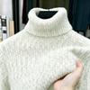 Maglione da Uomo a Collo Alto Misto Lana Fodera in Pile Lavorato a Maglia Pullover Caldo Invernale 2026 Nuovo
