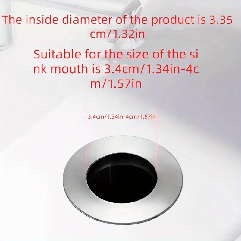 Xiaomi Universal Rebound Chrome Sink Drain Plug with Hair Catcher Pop-Up Filter Basin Easy To Push Bathroom Sink Filter