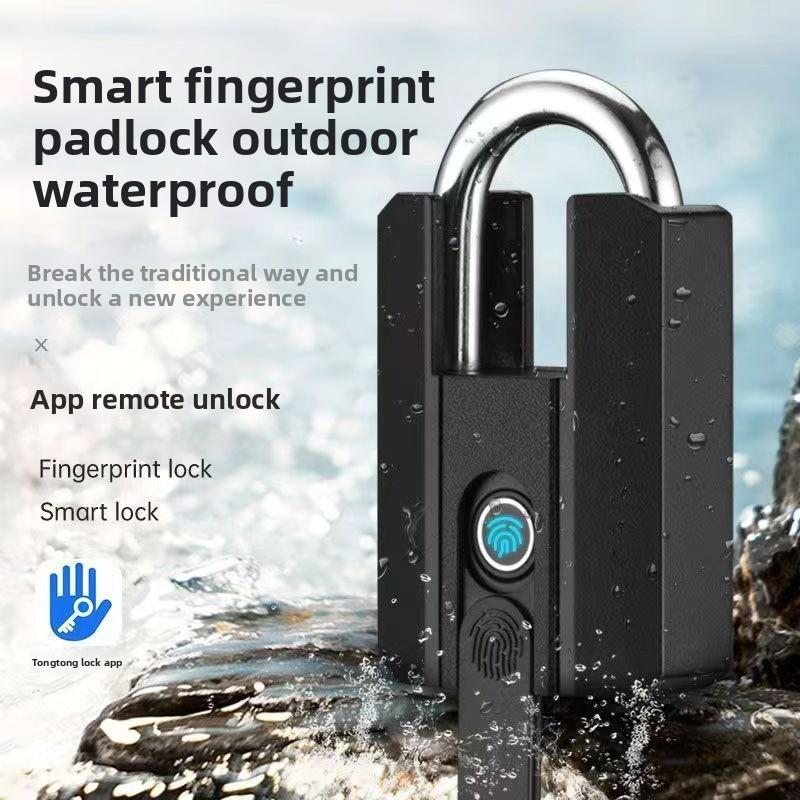 Waterproof Smart Fingerprint Padlock Mobile Phone Bluetooth All-through Lock Electronic Lock Luggage Cabinet Lock Drawer Fingerprint Lock Large