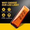 4 Amber LED 4"*1.33" Side Marker Clearance Light Waterproof for Trailer Truck RV