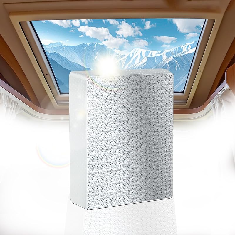 ESMING 1Pack 14"X14"X3" RV Skylight Ulator,RV Vent Ulator, RV Skylight Cover With Reflective Surface, Waterproof RV Ulation, RV Sunroof Skylight