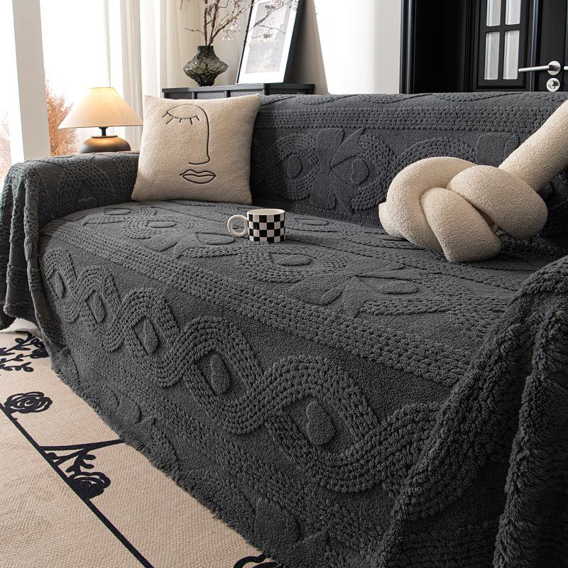 Funda Sofa Living Room Jacquard Thick Warm Sofa Mat Throw  Autumn Winter Sherpa Camping Picnic Sofa Cover