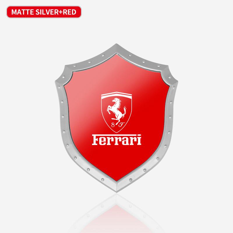 3D shield truck stickers Metal stainless steel truck car accessories for Ferrari F430 Stradale Roma 488 Spider SF90 Portofino F8