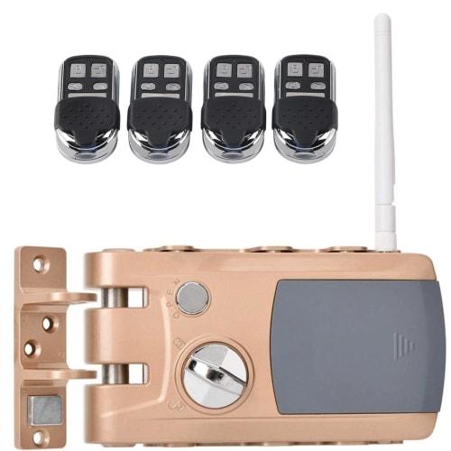 Estink Intelligent Door Lock, Anti-Theft Security System with 4 Remote Controllers for Home Apartment Warehouse Garage