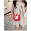 Cute Rabbit Faux Leather Crossbody Bag for Kids, Kawaii Cartoon Mini Square Shoulder Purse, Zipper Closure Single Strap Chain Bag for Children