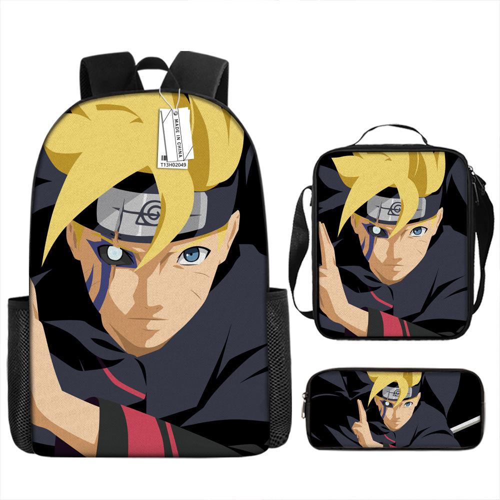 Naruto Naruto Primary And Secondary School Students Three-Piece Set School Bag Children'S Backpack Satchel Pencil Case