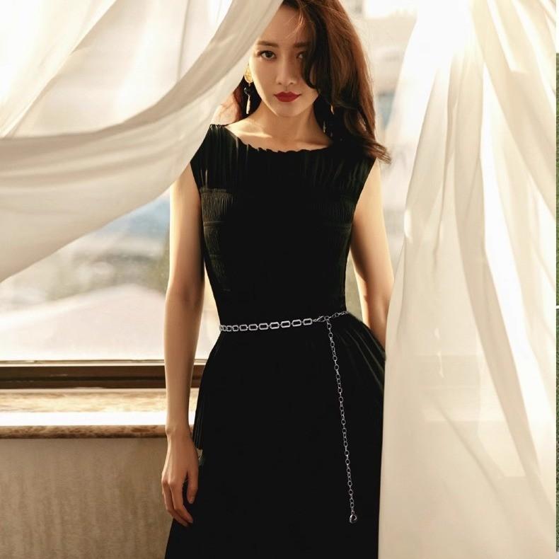 Womens Metallic Water Diamond Chain Waist Belt For Summer Dress Accessories