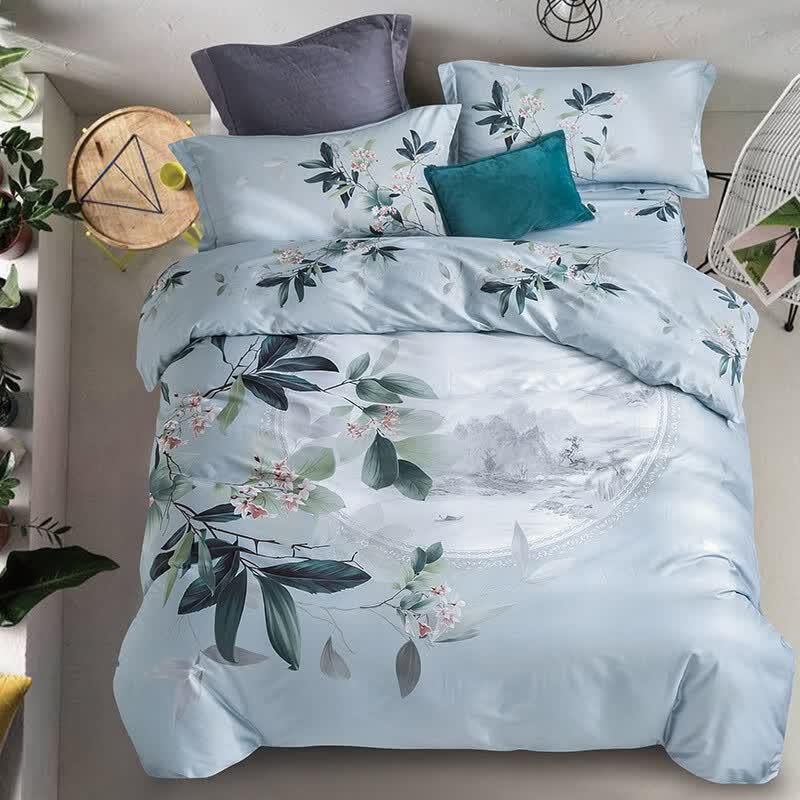 Tianqin Zhaohua Floral Cotton 4-Piece Bedding Set