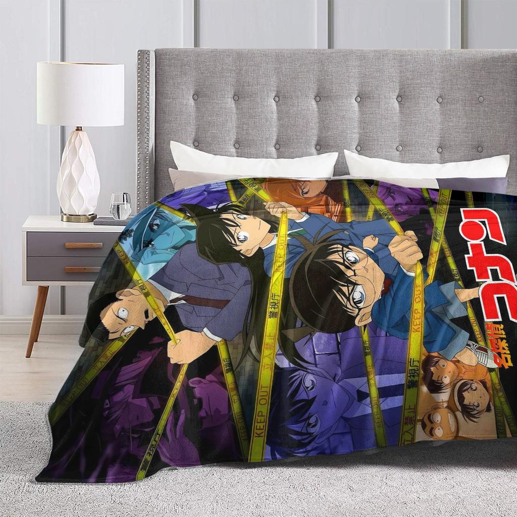 Conan Edogawa Decke Weiche Grafische Plüschdecke für Kinder Heimdeko Flanell Tagesdecke Bettbezug
