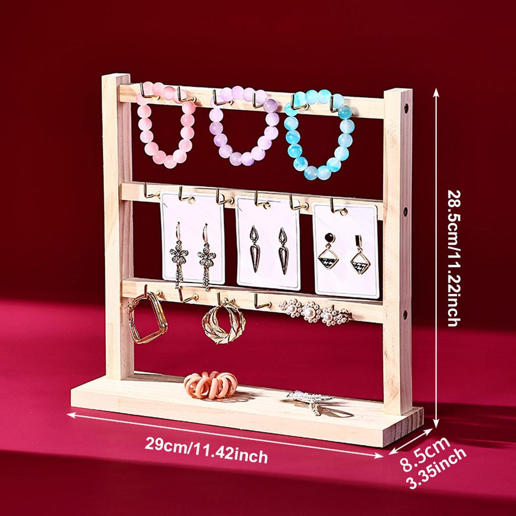1pc Wooden bracelet rack, bracelet and earring storage rack, store jewelry display rack, jewelry collection rack