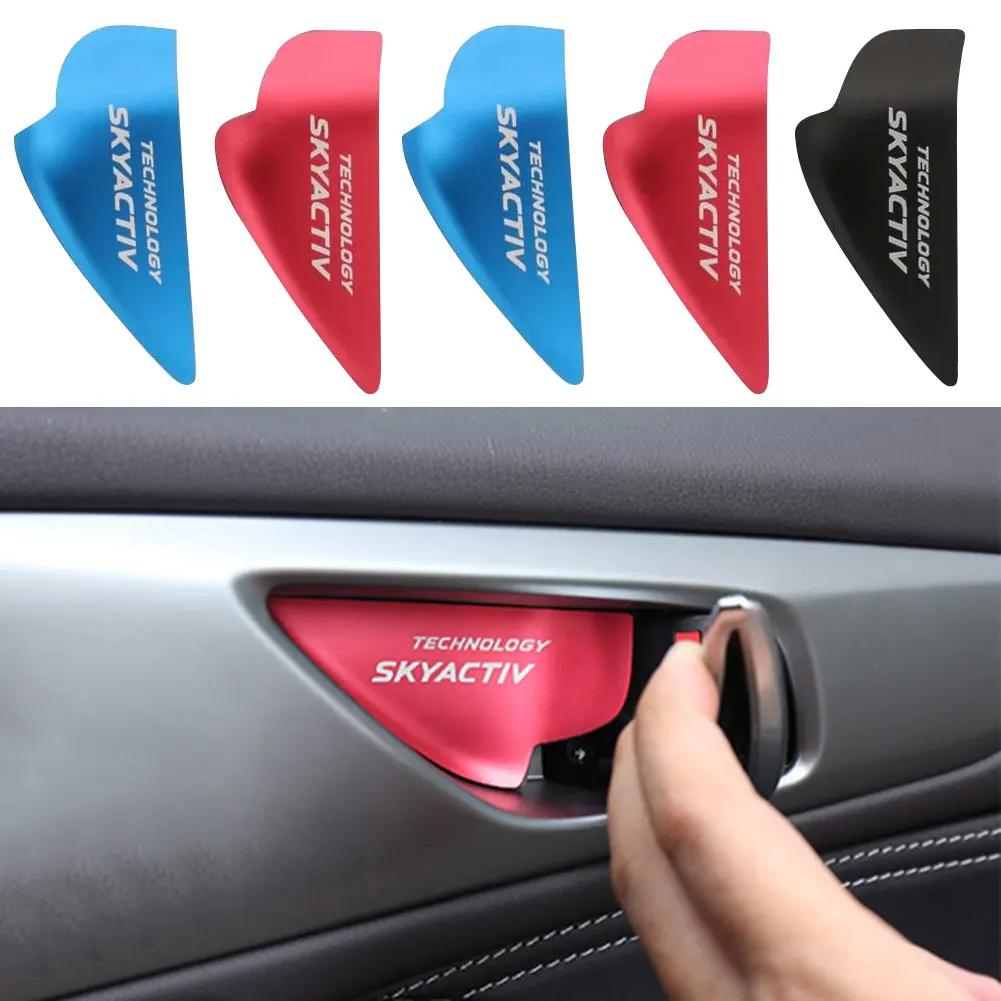 4ps Car Door Bowl Handle Cover Trim Stickers Case For Mazda Skyactiv Technology Logo 3 6 CX 5 CX3 Car Styling Accessories
