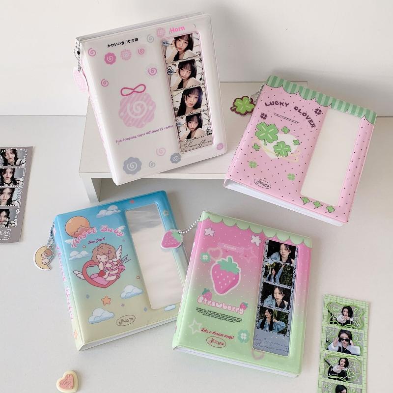 Cartoon Idol Fotoautomat Album 40 Seiten für 40 Stück 2x6 Zoll Fotostreifen Lesezeichen 20 Stück 4x6 4R Fotohalter