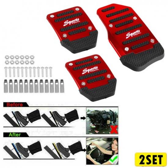 2Set Universal Manual NonSlip Transmission Foot Brake Pad Pedal Cover Accessorie