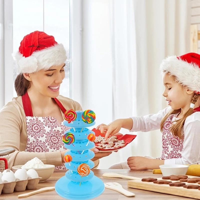 Lollipop Display Stand 5/8/10 Layer Cake Pops Holder Tabletop Rack Candy Bar Wedding Decorative Multi-function Desktop Organizer