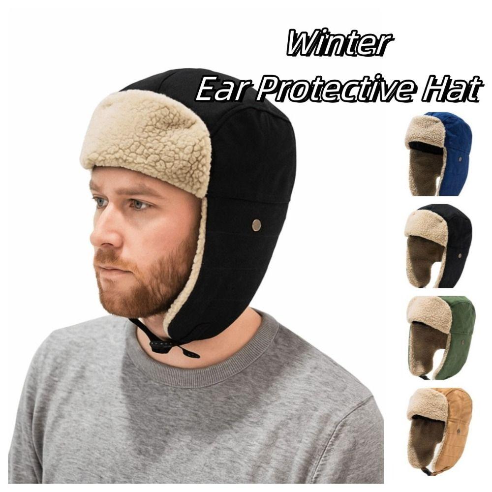 Thickened Winter Plush Hat Windproof Earflap Hat Fashion Ear Protective Hat  Women