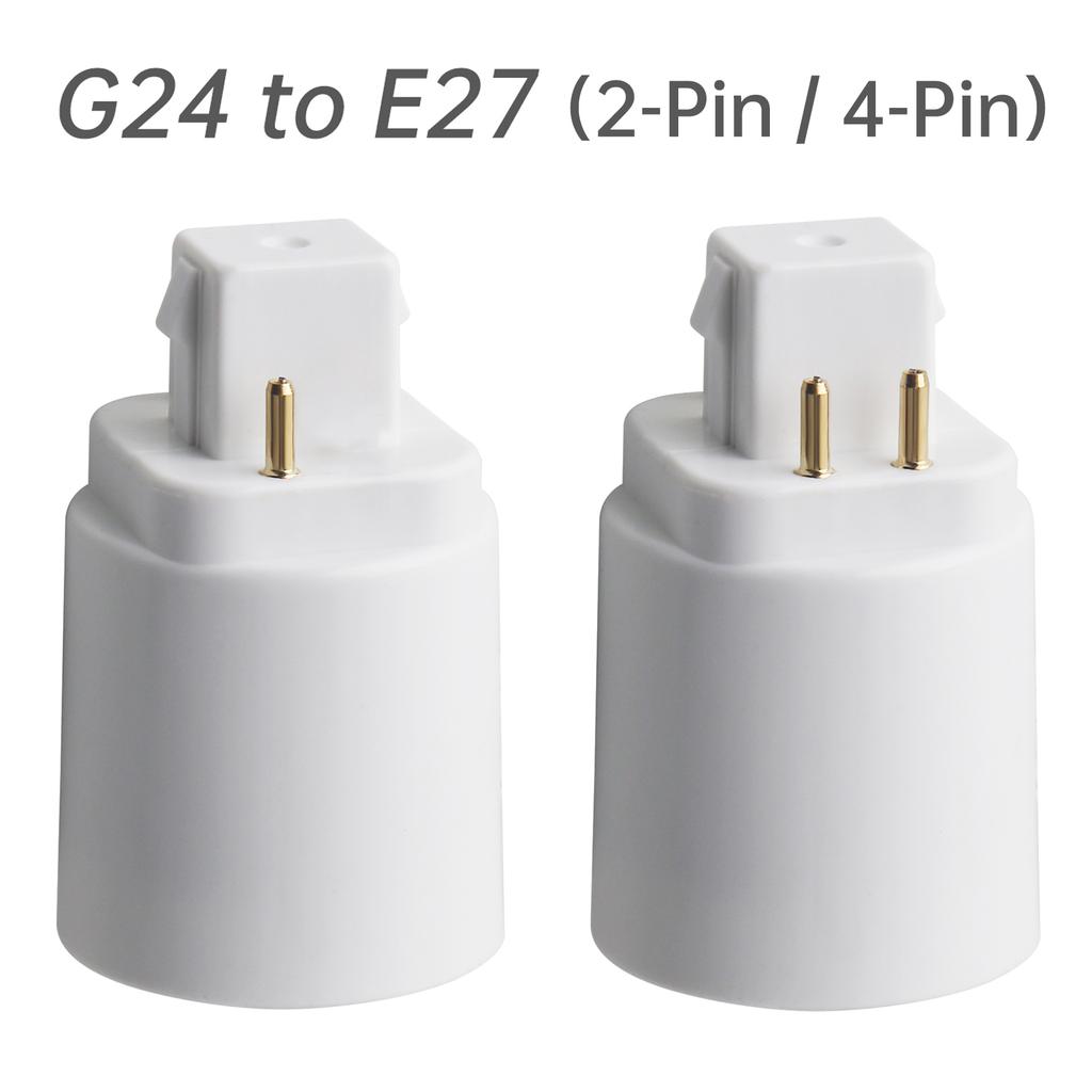 Ceramic G24 to E26 E27 Socket Adapter 2 Pin 4 Pin Gx24 Short Type Heavy Duty Secure Connection Compact Design
