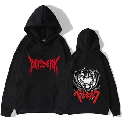 Männer Berserker Guts Drucken Hoodies Anime Schwarz Swordsman Sweatshirt Harajuku Pullover Hip Hop Tops Langarm Tops Frauen Kleidung