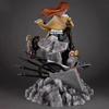 Makise Kurisu Steins Gate Gk Statue Anime Figure 25.5cm Painted Version With Rock Base Desktop Decoration Gift For Anime Fans