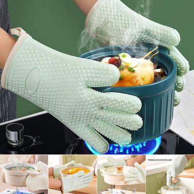 Gant de cuisson Ultra-épais, résistant à la chaleur, réutilisable, Texture antidérapante, facile à nettoyer, Silicone Anti-brûlure, 1 pièce