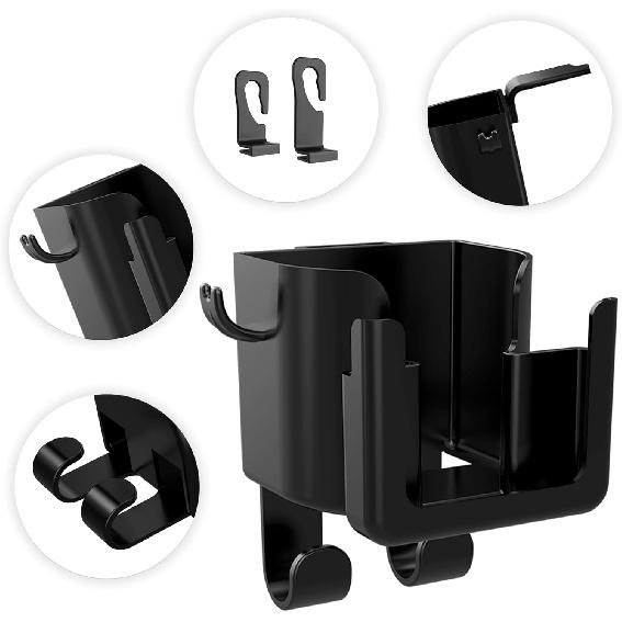 2PCS Multifunctional Car Cup Holder + Car Phone Holder + Car Purse Hook,Hanging Back Seat Car Organizer With Headrest Hooks,Universal Car Organizer