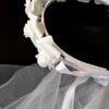 Elegant Double Layer White Veil Flower Crowns Parties Garlands For Brides Wedding Party And Special Event