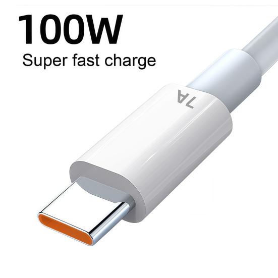 1/1.5/2M 7A 100W Type-C Charging Cable USB-A To USB-C Fast Charging Cellphone Tablet PVC Data