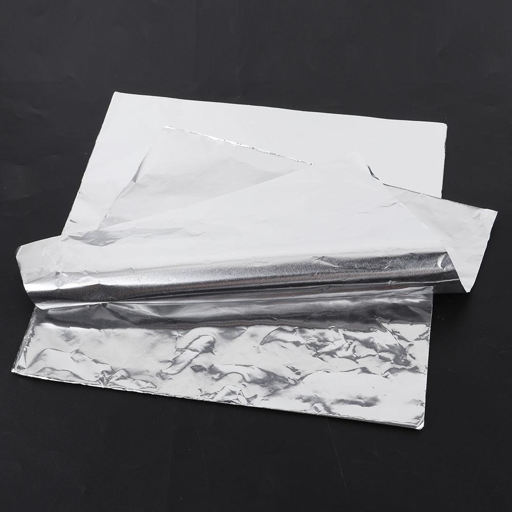 100 st Förtjockat Högtemperaturbeständigt Aluminiumfoliepapper för Grillning Barbecue Bakning