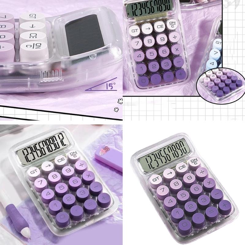 Transparent Button Calculator with Large Display LCD Display Big Button Calculator for Daily Basic Office Students