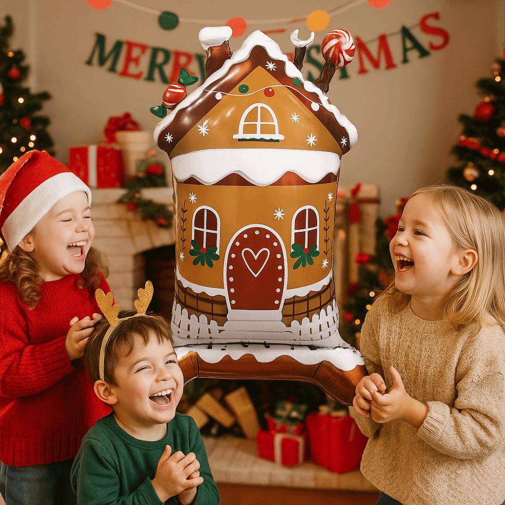 Standing Christmas Foil Balloons Christmas Deer Navidad Large Standing Balloon Candy House New Year Christmas Decoration