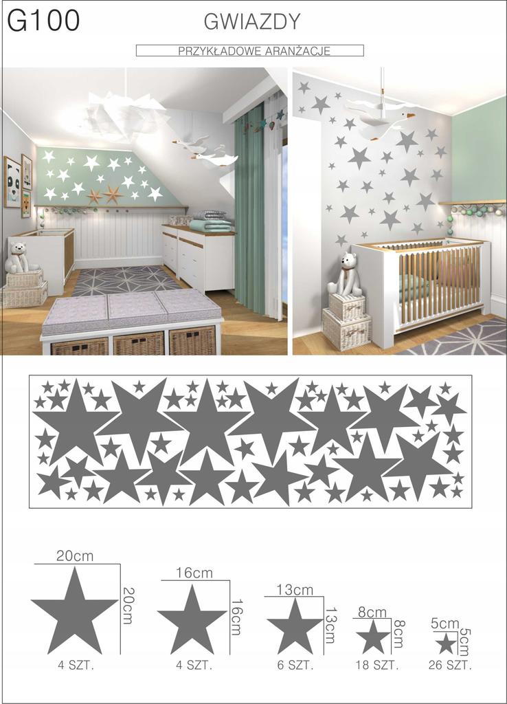 Wall stickers, shapes, sets, stars