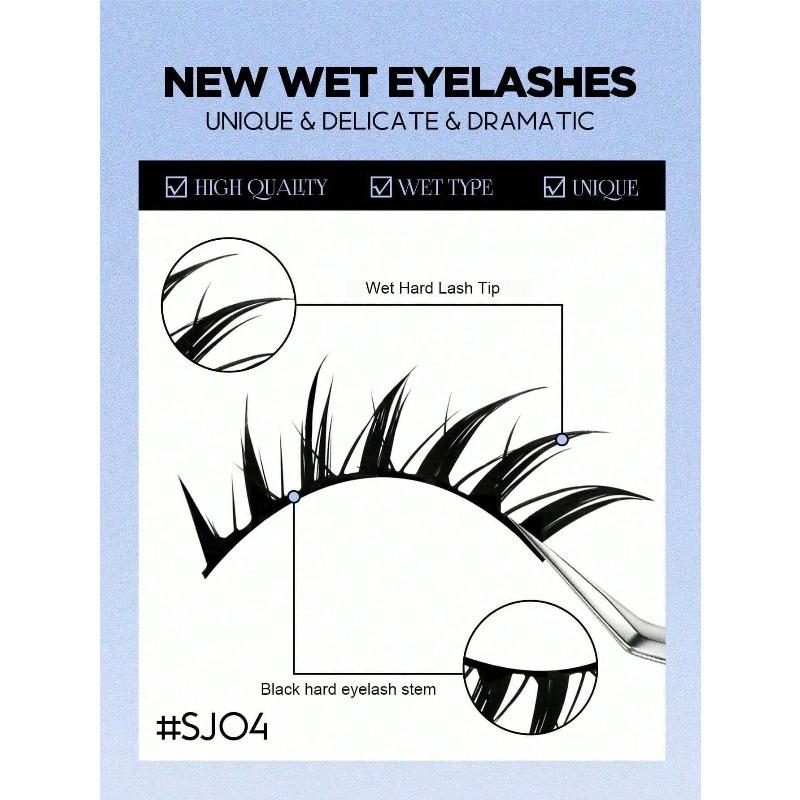 6 Pairs Wet Fox Eye Lashes False Eyelashes Cosplay Fake Lashes Dramatic Eyelashes Wet Eyelashes Extensions Makeup Tool