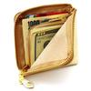 AGILITY affa "Square Wallet" Half Wallet with Coin Case, Card Case, and Bill Compartment in Leather, Gold and Silver