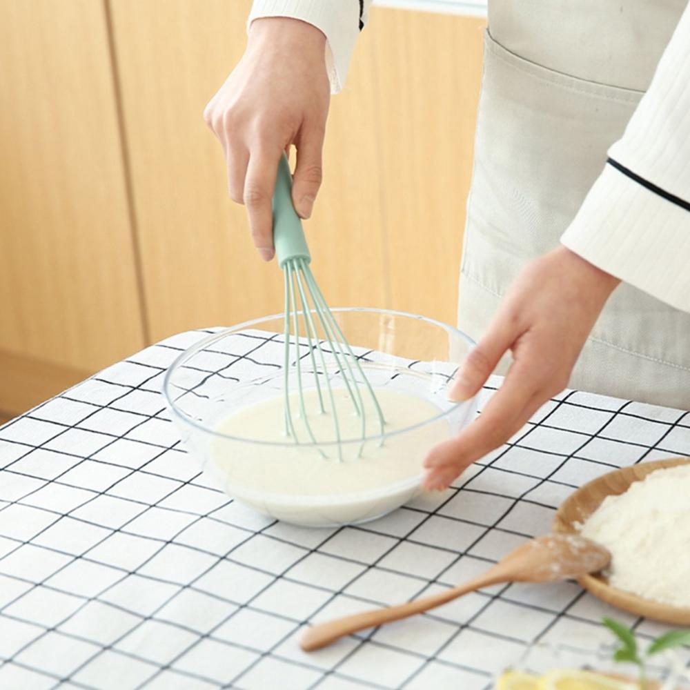 Cream Kitchen Cooking Manual Milk Frother Silicone Egg Beater Mixer Whisk Blender