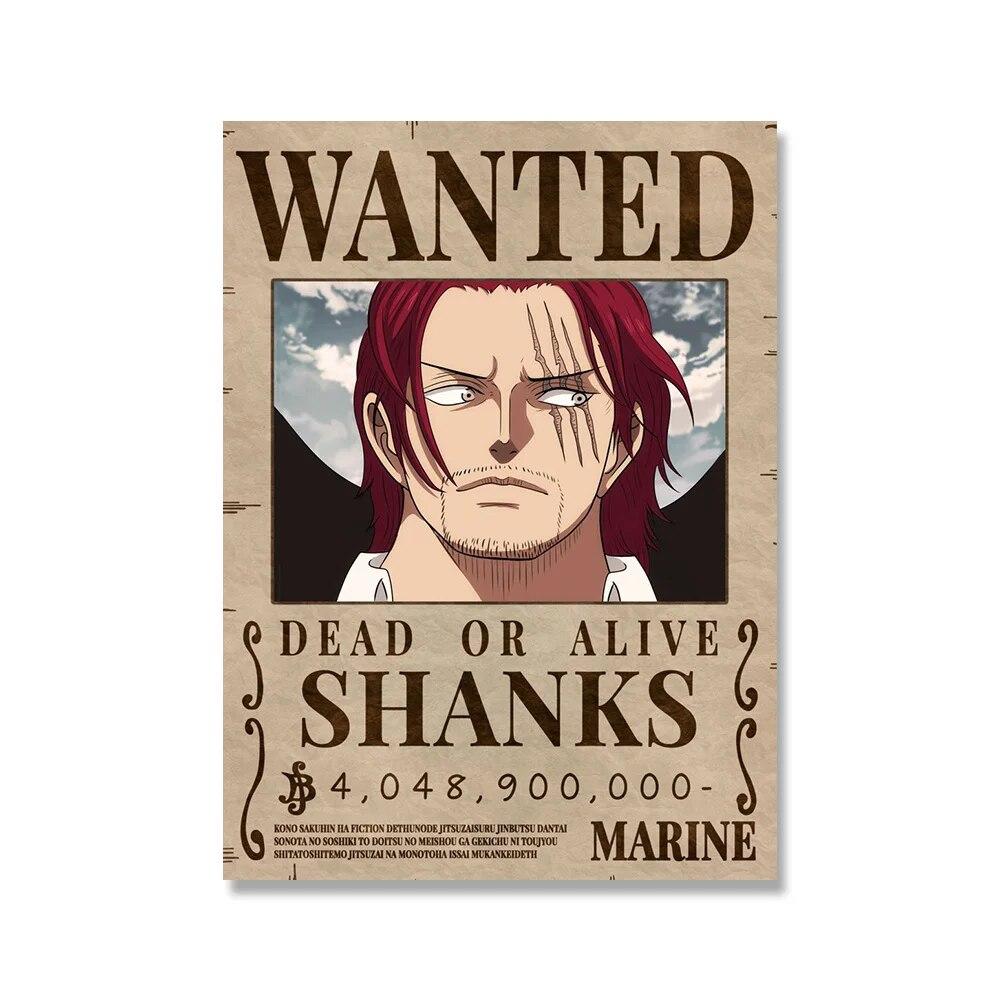 One Piece Canvas Paintings Luffy Japanese Anime Poster Bounty Picture and Print Home Decor for Living Room Kids Gifts Decoration No Frame