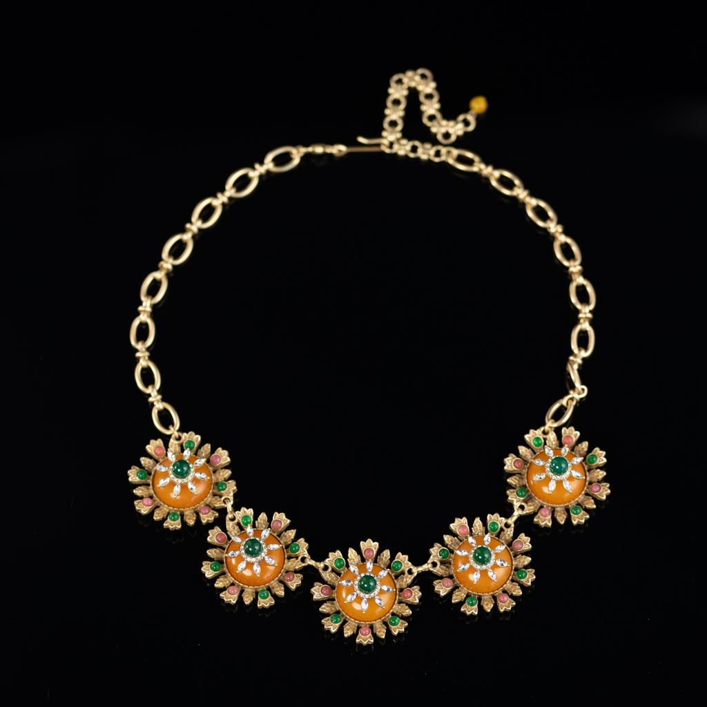 Medieval Vintage High Fashion Personality Temperament Exaggerated Retro Gold Necklace Women'S 25 Autumn New Necklace